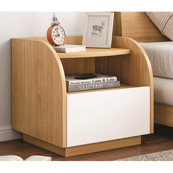 Kệ Trang trí táp đầu giường nhỏ gọn thiết kế thông minh theo phong cách hiện đại góc bo cong KTT20 màu vân gỗ