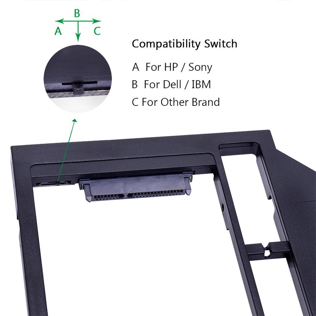 9.5 mm HDD Caddy 2.5'' SATA 3.0 For Laptop DVD/CD-ROM Optical Bay