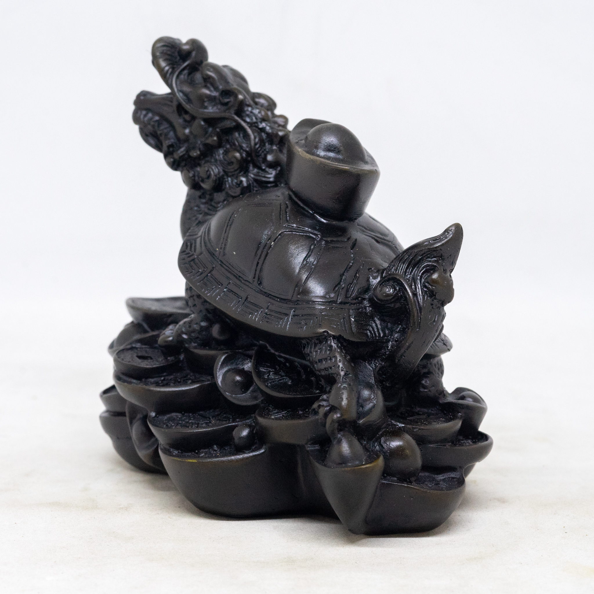 Tượng Long Quy chở thỏi vàng phong thủy bằng đá cao 10cm