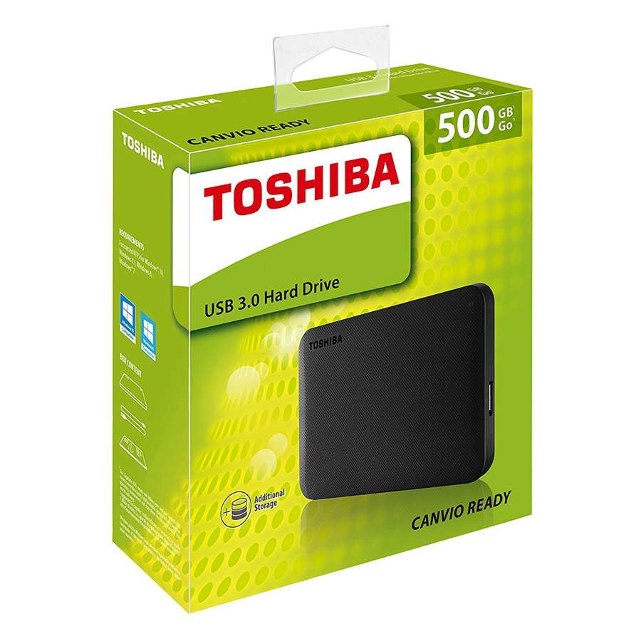 Ổ Cứng Di Động Toshiba HDTP205AK3AA Canvio Ready 500GB USB 3.0 - Hàng Chính Hãng