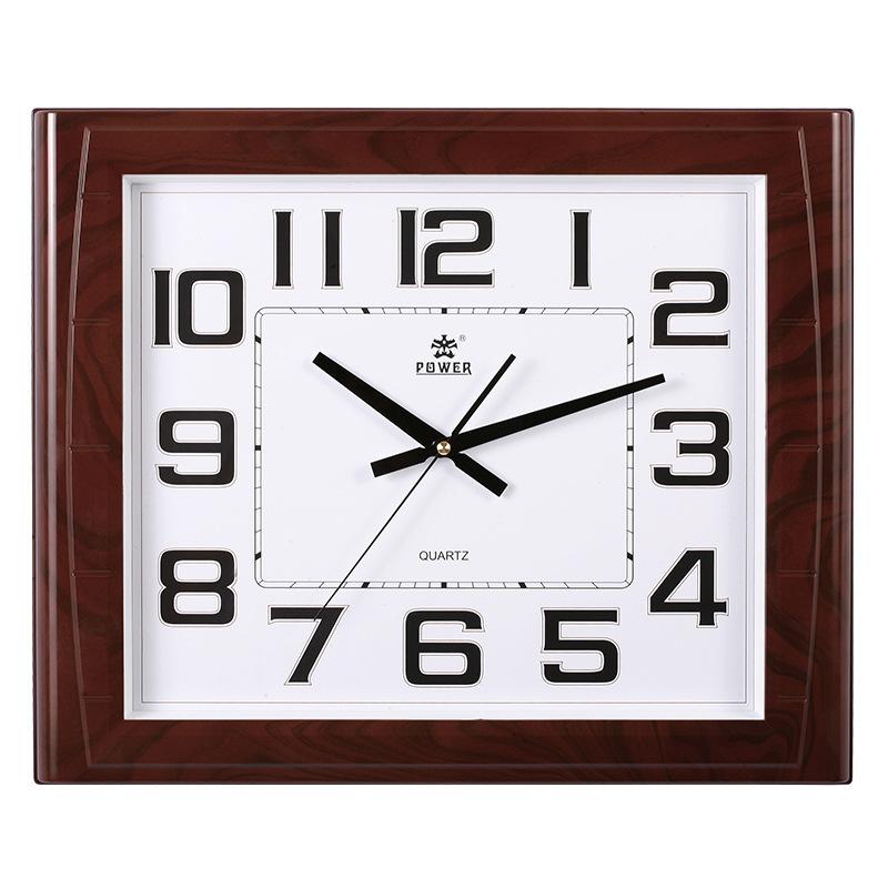 Giao hàng nhanh Đồng hồ Bawang 20 inch hình chữ nhật lớn đồng hồ treo tường phòng khách văn phòng sáng tạo đồng hồ im lặng đồng hồ thạch anh điện tử đồng hồ treo tường