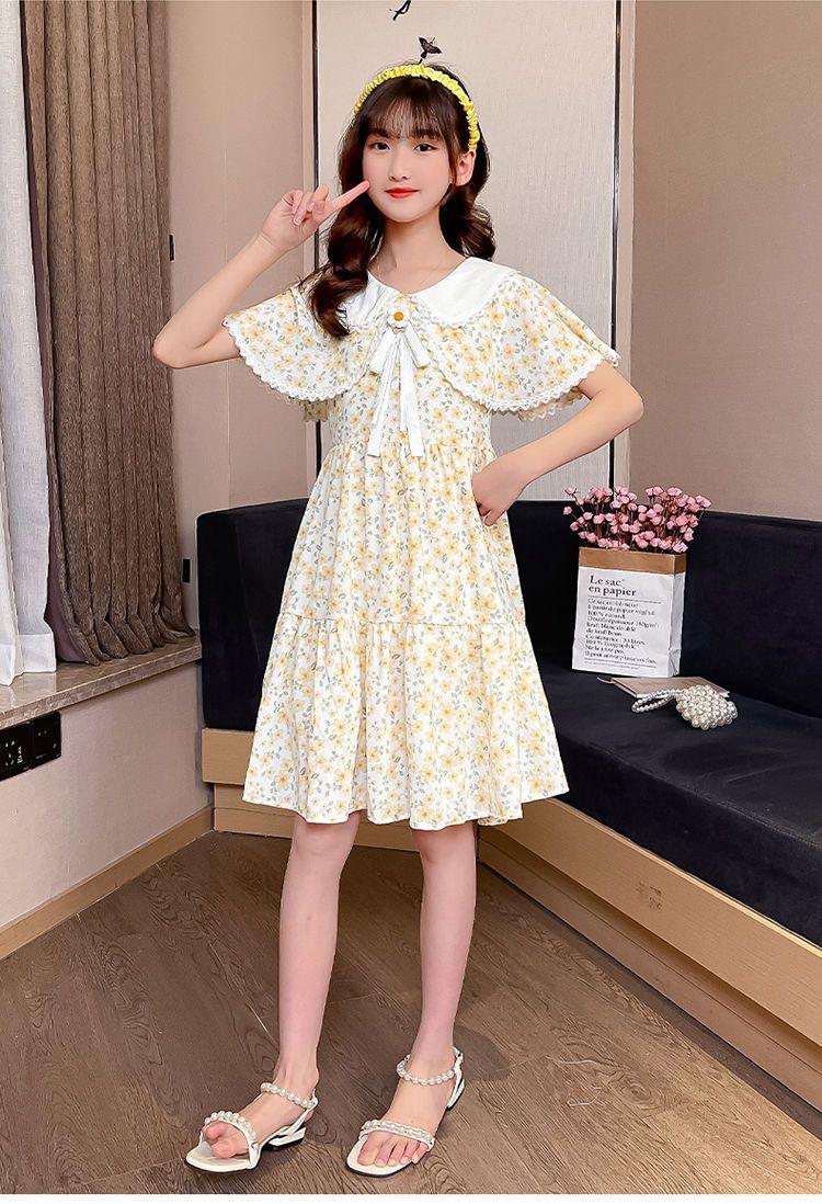 DONGSHOP Cô gái mảnh hoa đầm mùa hè mỏng bé váy trẻ em 2023 trẻ em ăn mặc cô gái tây váy công chúa
