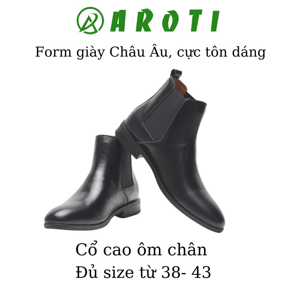 Giày bốt nam Chelsea Boots da lộn, cổ chun, đế cao 3cm khâu chắc chắn-CB548VN