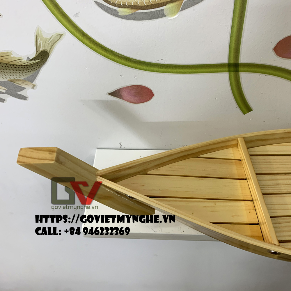 Khay gỗ đựng sushi sashimi - khay thuyền gỗ để setup lẩu - Gỗ thông tự nhiên