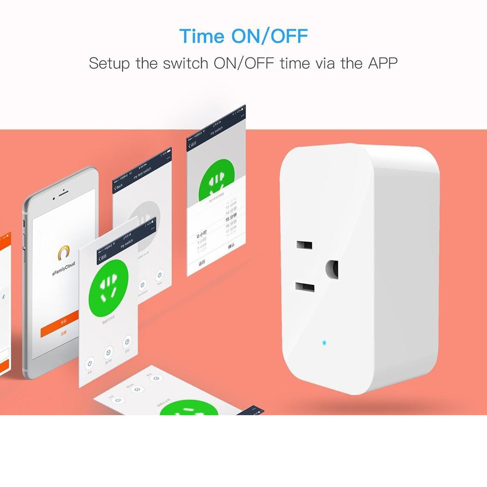 Smart Plug WiFi Outlet Mini Socket Remote Control 2.4GHz Voice Control