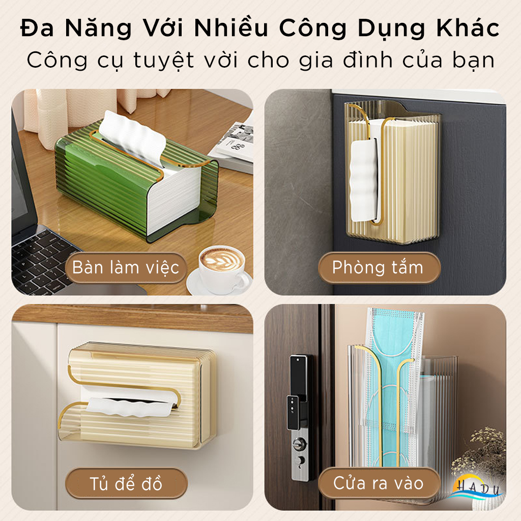 Hộp Đựng Khăn Giấy Ăn Nhà Tắm Để Bàn Sang Trọng Treo Dán Tường Decor Cute Cao Cấp Đạt Chất Lượng Đức CCKO