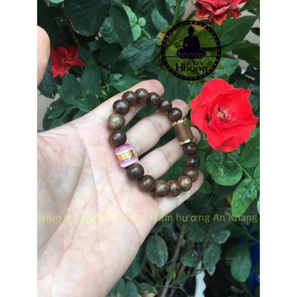 Vòng tay trầm hương tốc tự nhiên mix charm cao cấp