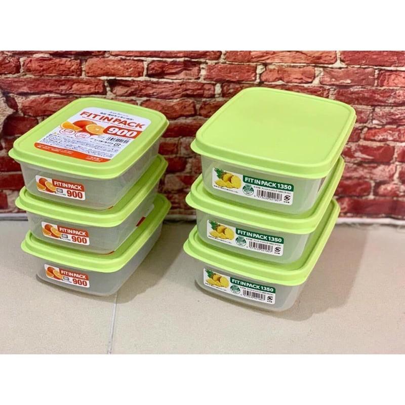 Hộp nhựa đựng thực phẩm Fitin Pack nắp dẻo 900ml - Nội địa Nhật Bản