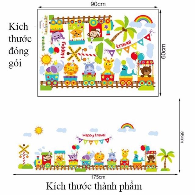 Decal dán tường Đoàn tàu happy travel to nhất