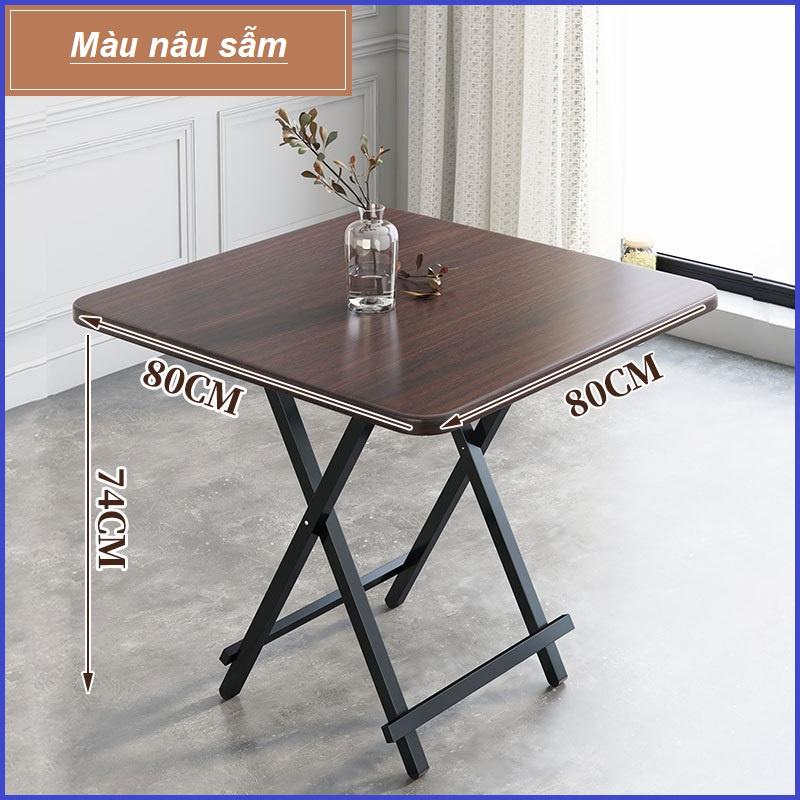 Bàn Ăn Gấp Gọn 80x80cm, Bàn Ăn Thông Minh Phủ Melamin Chống Thấm Cao Cấp