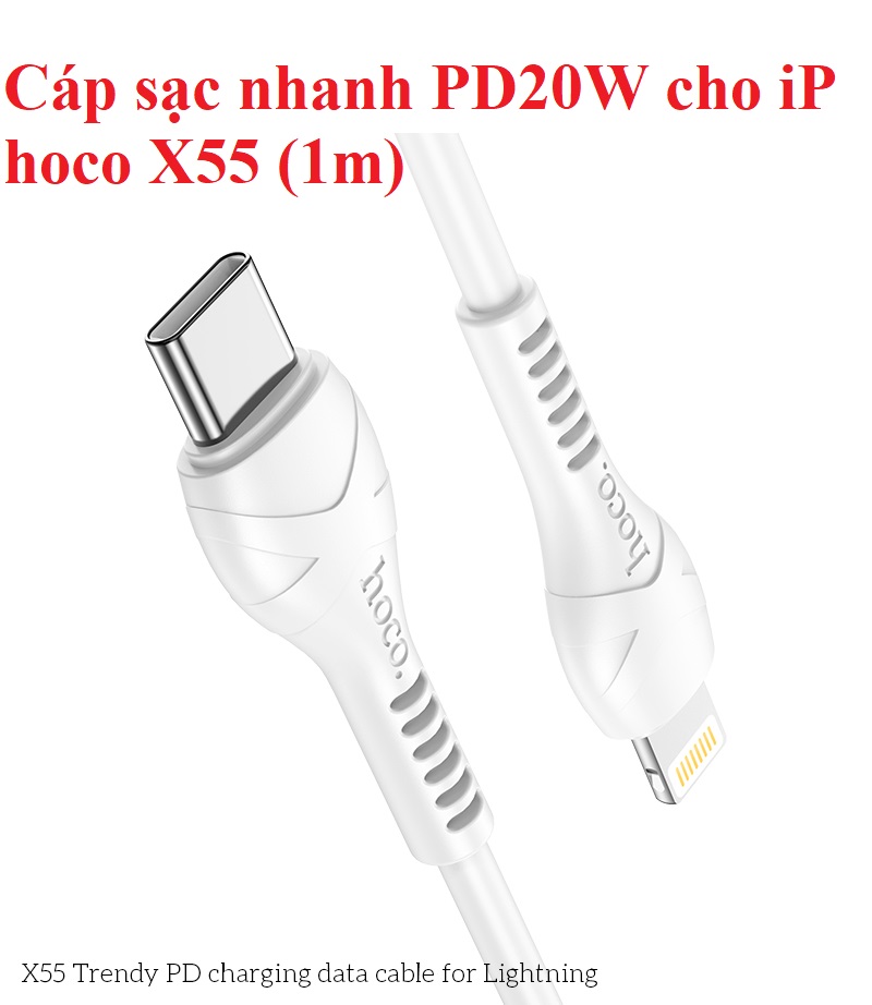 [ C- iP ] Cáp sạc nhanh PD 20W cho iP hoco X55 (1m) _  Hàng chính hãng