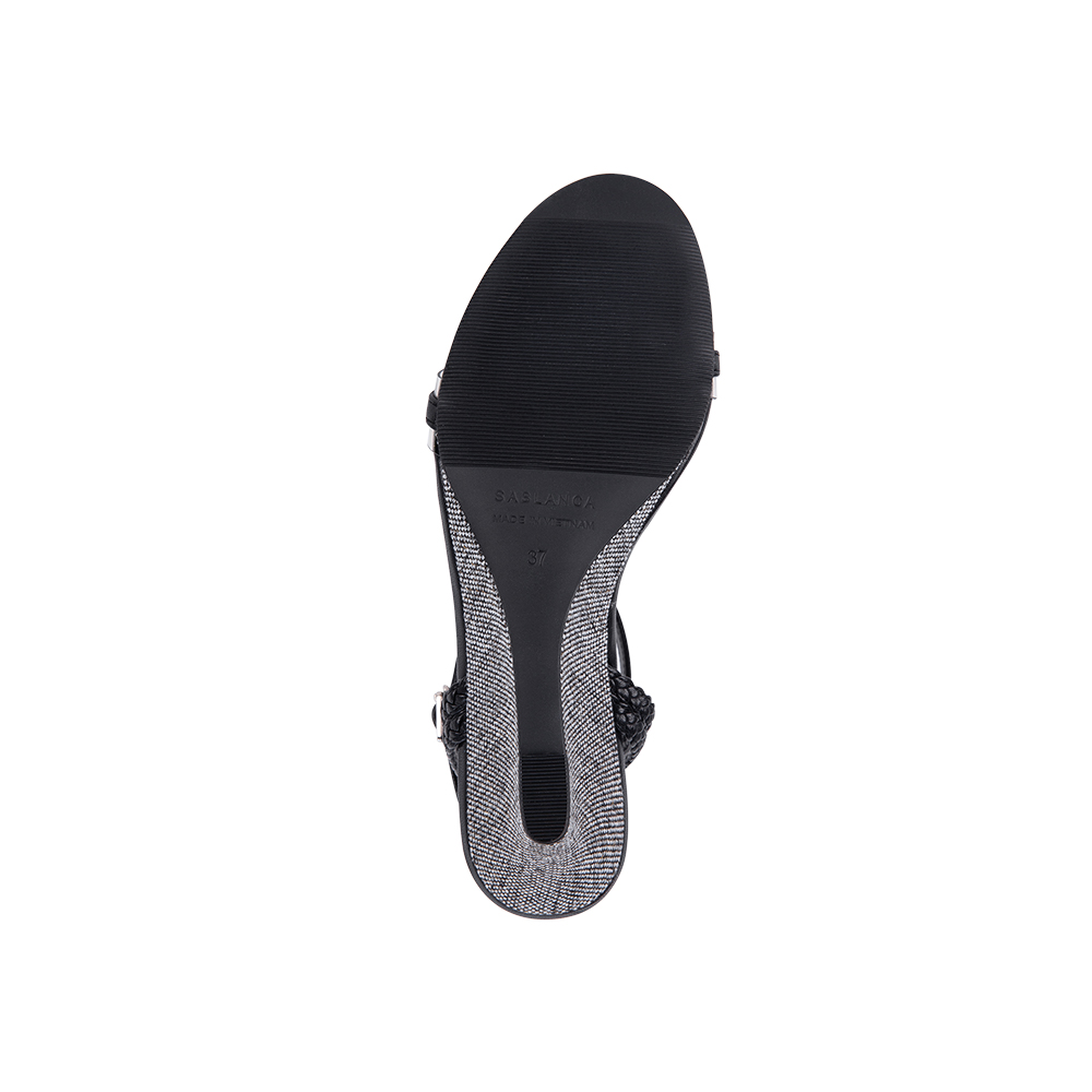 Sandal đế xuồng Sablanca quai mảnh phối plastic cao 7cm 5050SX0016