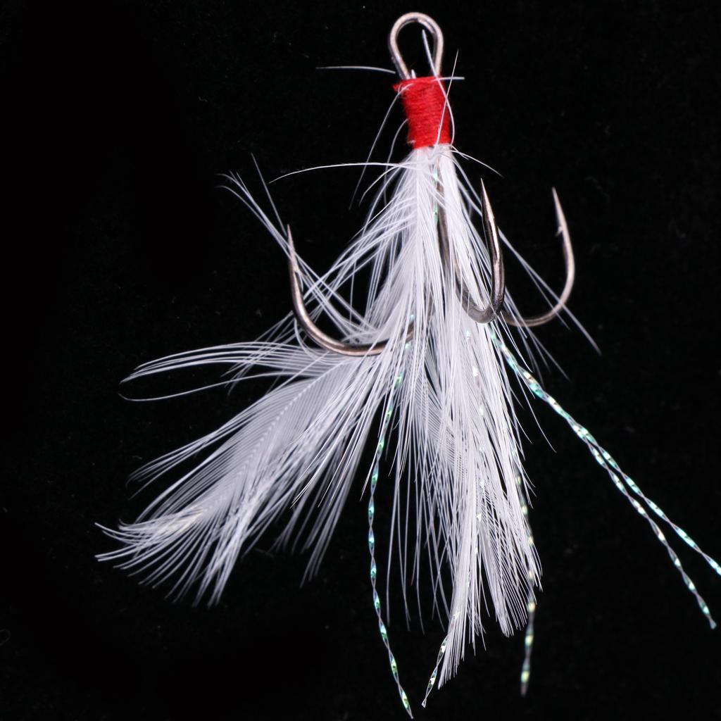 Saltwater Fishing Lure Bait Fishing Sequins Lures Rig Hook Tackle w/Feathers