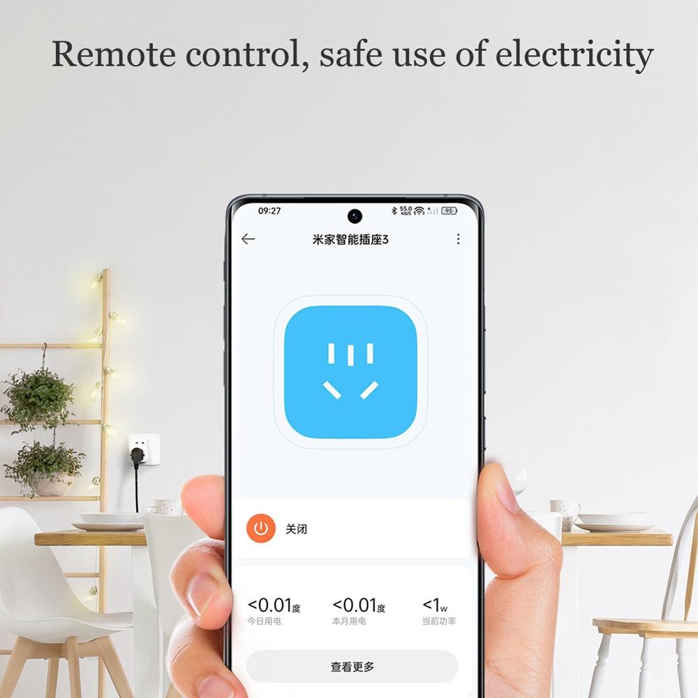 Ổ Cắm Thông Minh Xiaomi Mijia 3 Điều Khiển Từ Xa Bằng Ứng Dụng Điện Không Dây