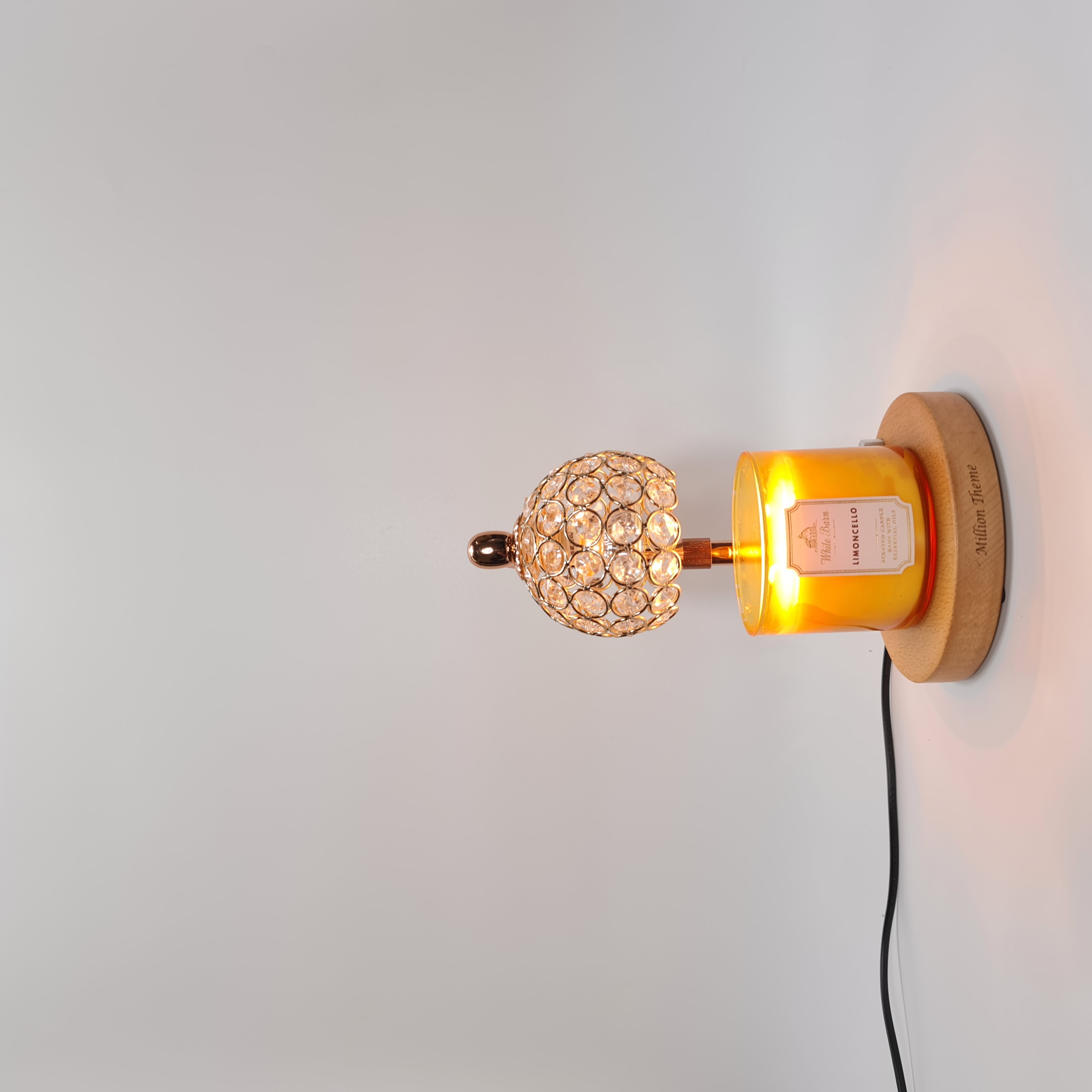 Đèn đốt nến thơm - Warmer Candles GU10 35W - điều chỉnh được chiều cao độ sáng, đèn vàng đế tròn vàng
