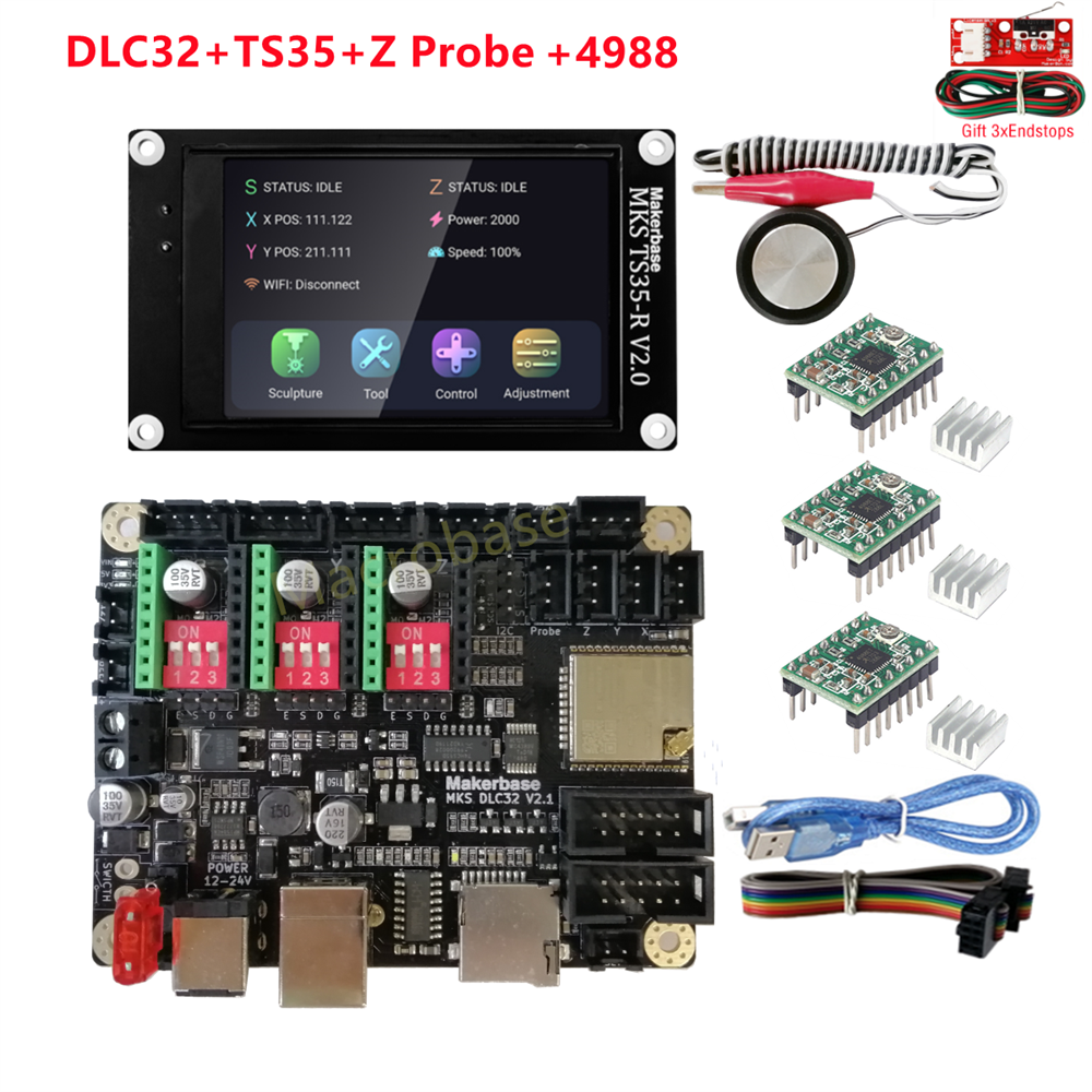 MKS DLC32 V2.1 32 BITS GRBL Bộ điều khiển ngoại tuyến TS35-R LCD HIỂN THỊ CNC3018