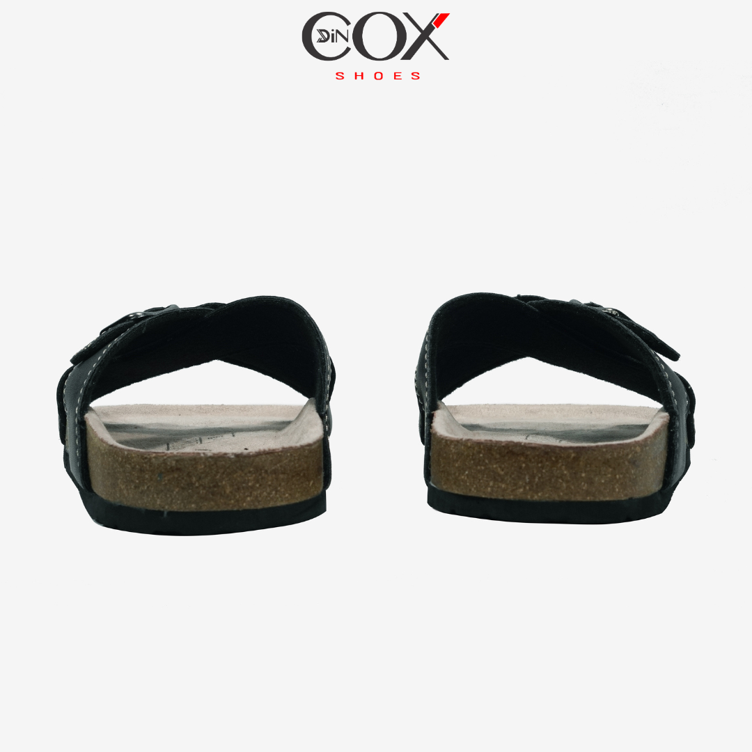 Dép Đế Trấu Nam Quai Chéo 1 Khóa Charcoal DC05 Dincox