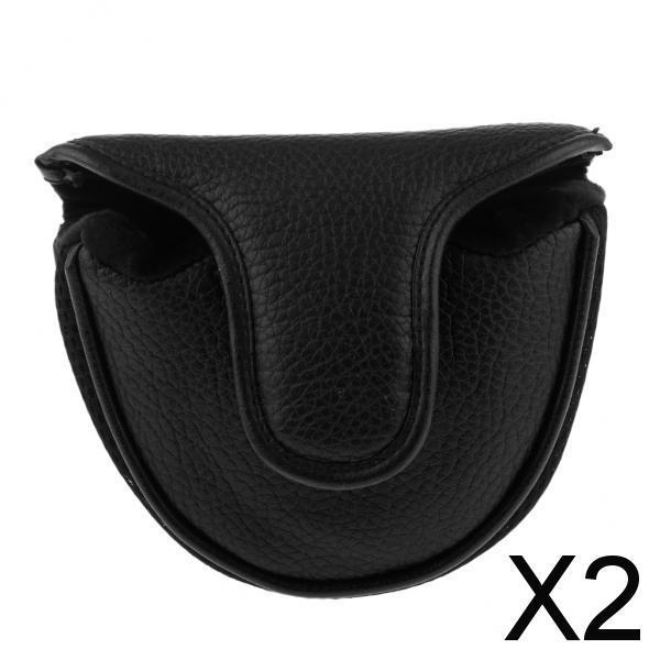 2xSoft Comfortable PU Golf Mallet Head Cover Club Protector Putter Cover Black