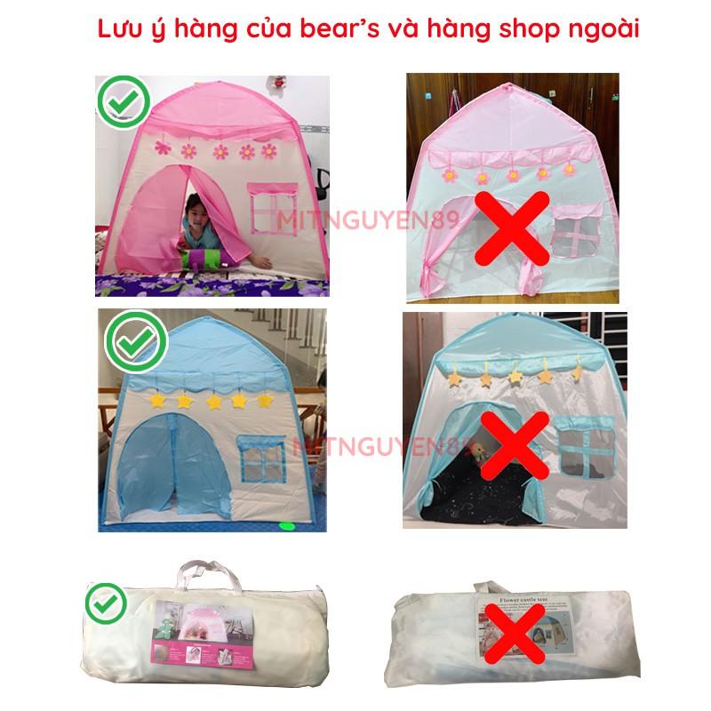 Lều cho bé, lều công chúa hoàng tử 2 màu xanh hồng mẫu mới 2021