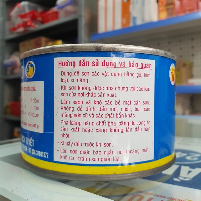 Sơn chống rỉ sơn lót màu nâu Bạch Tuyết 400g 800g