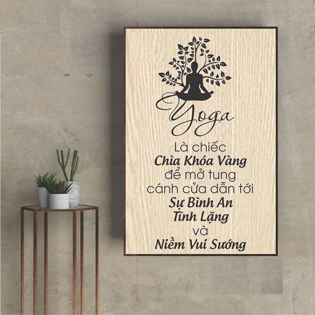 Tranh gỗ treo tường trang trí phòng tập yoga phòng thiền