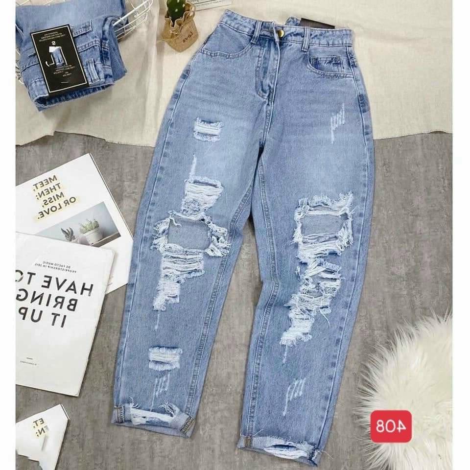 quần baggy jean nữ rách cao cấp-chất liệu denim co dãn,form chuẩn shop (ảnh thật)BEN shop0807 MM5
