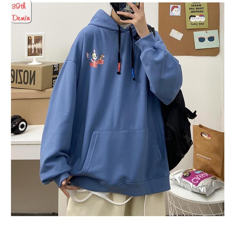 Áo Hoodie TOM & JERRY vui nhộn phong cách Hàn Quốc chất NỈ COTTON lót BÔNG unisex nam nữ