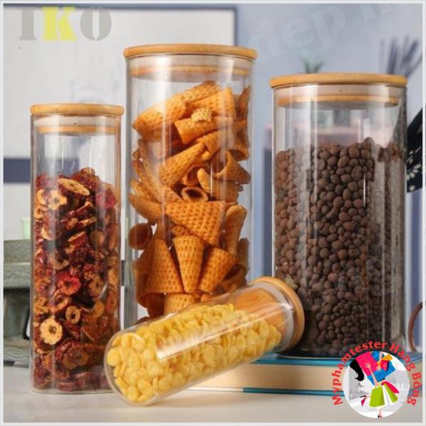 Lọ thủy tinh nắp gỗ tre chúc các cỡ hàng cao cấp