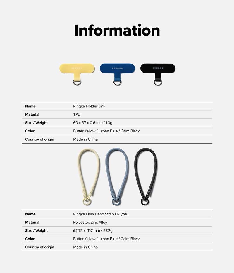 Dây đeo RINGKE Holder Link Flow Hand Strap U-Type - Hàng Chính Hãng