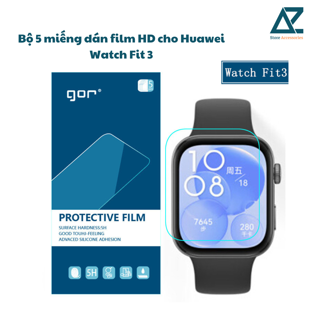 Bộ 5 miếng dán dẻo Gor TPU HD cho Huawei Fit 3 chống trầy xước_ Hàng chính hãng