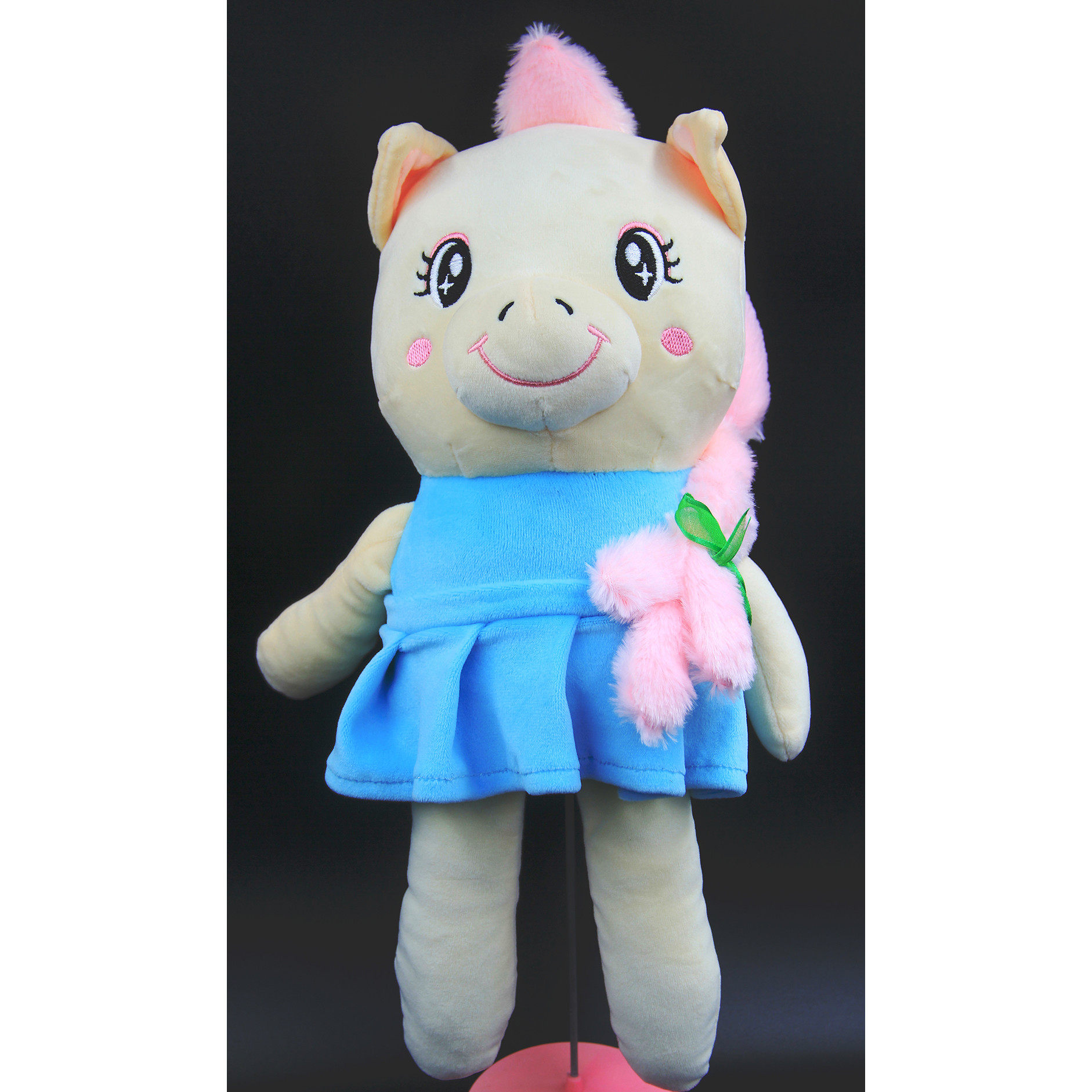 Thú Nhồi Bông Bé Unicorn Kì Lân Mặt Váy Siêu Mềm 40 cm (Tặng kèm móc khóa da bò thật màu ngẫu nhiên)  BA00167