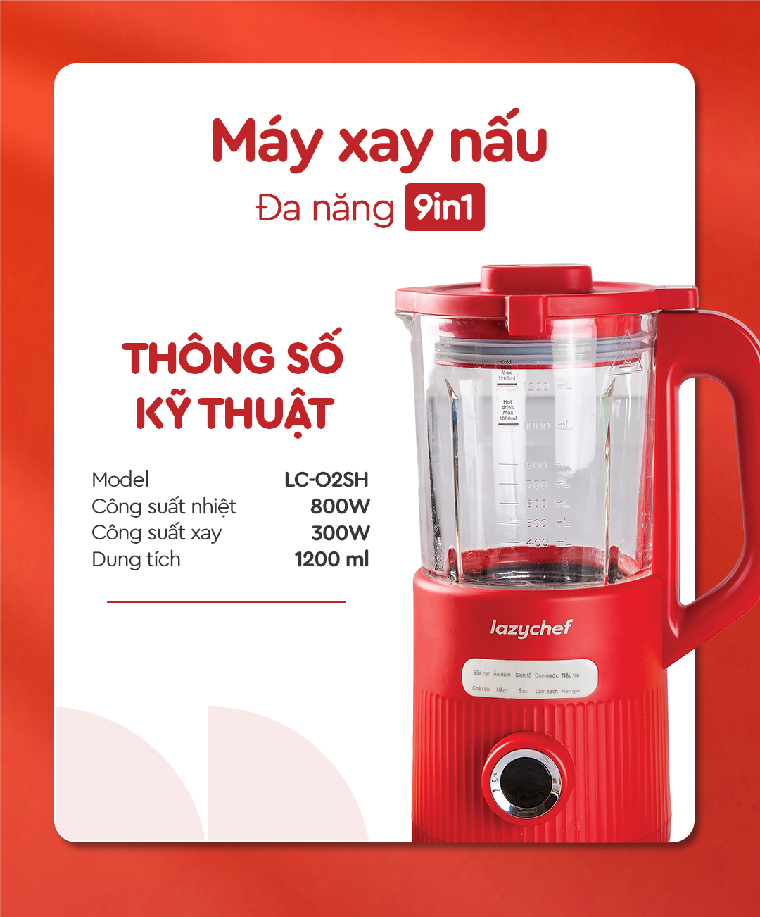 [COMBO TIẾT KIỆM] Máy xay nấu đa năng 9in1 Lazychef + Máy xay bỏ túi 3in1 Lazychef - Hàng chính hãng, Bảo hành 12 tháng