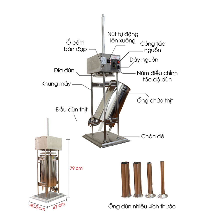 Máy Đùn Lạp Xưởng Tự Động 10 Lít