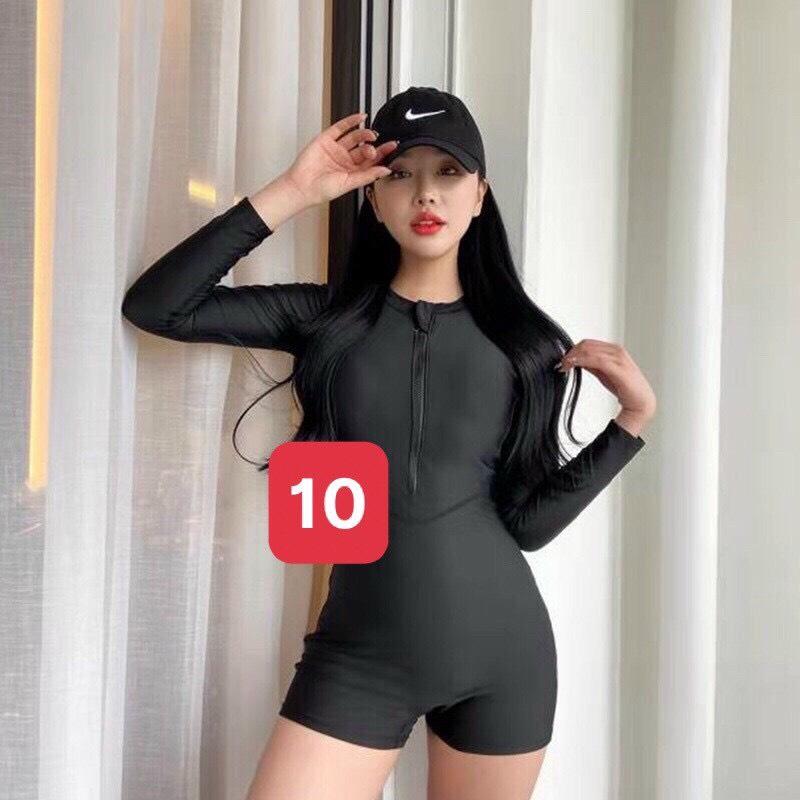 Đồ bơi nữ bikini 1 mảnh kín đáo dài tay bikini liền mảnh quần đùi trong chống nắng áo tắm LM010