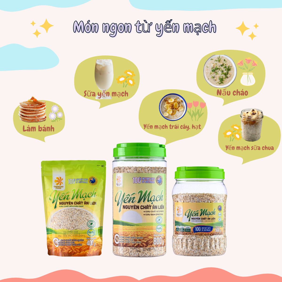 Hình ảnh Yến mạch Úc Nguyên chất Ăn liền - Hũ 500g, Ngũ Cốc Giảm Cân, Người Tập Gym Bổ Sung Dinh Dưỡng, Caracao Food