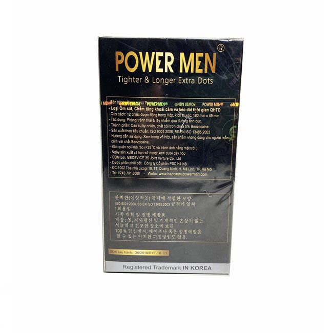 Bao Cao Su Size Nhỏ Kéo Dài Thời Gian Power Men Longer Extra Dots (H12) - Gai Nhỏ Li Ti - Che Tên Sản Phẩm