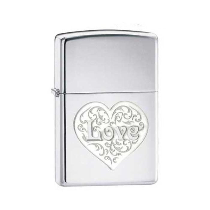 Bật Lửa Zippo Love High Polish Chrome Chính Hãng Usa