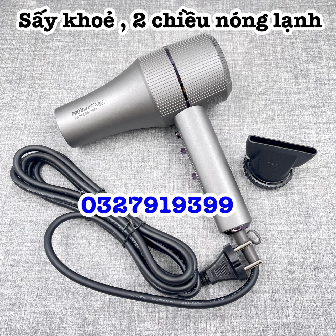 Máy sấy tóc cao cấp PRO Barber 607 - 2 chiều nóng lạnh