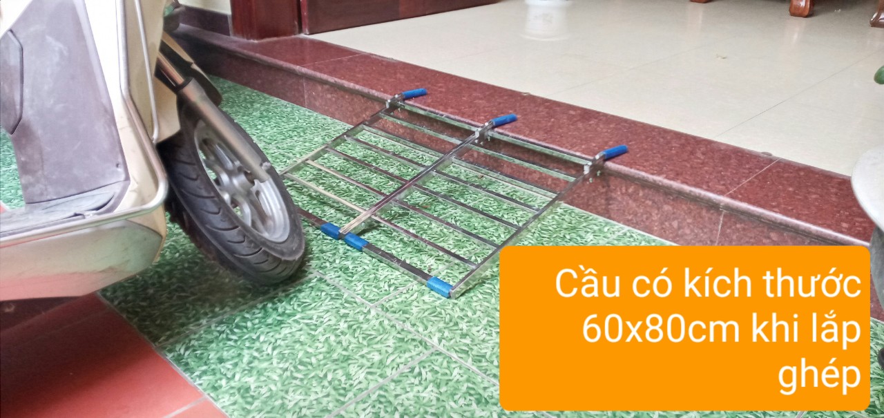 CẦU ĐI XE MÁY GHÉP ĐÔI INOX . kt 60x80