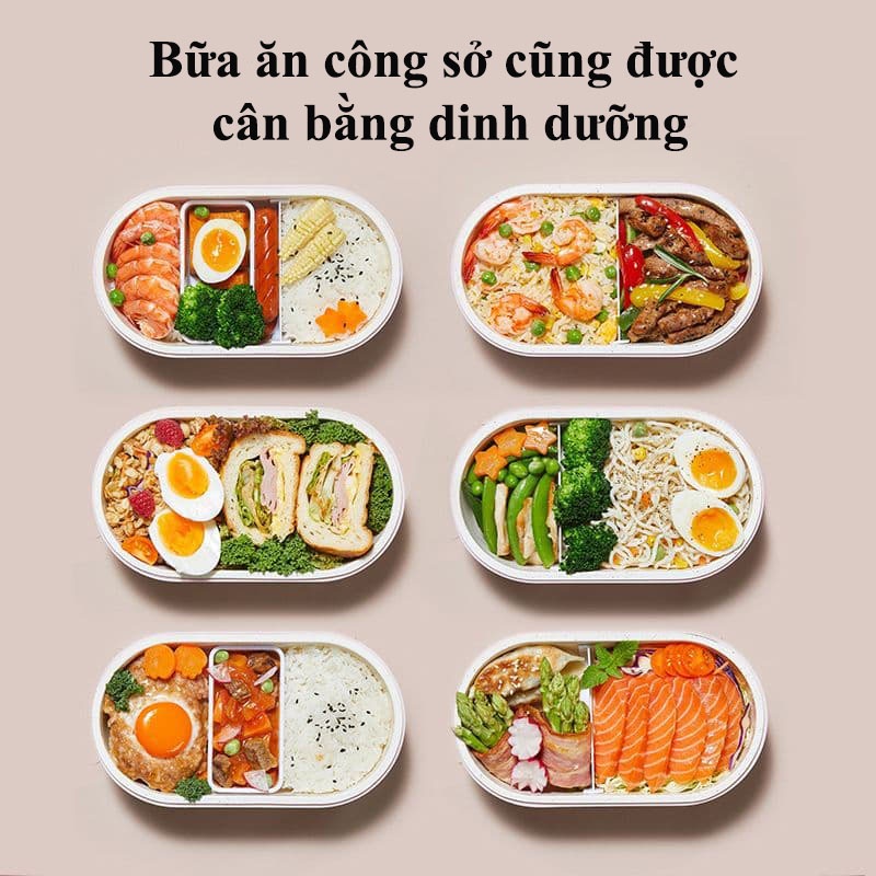 Bộ Hộp Cơm Giữ Nhiệt Văn Phòng Cao Cấp Cắm Điện - Cặp Lồng Cơm mini Yoice - Hàng Chính Hãng