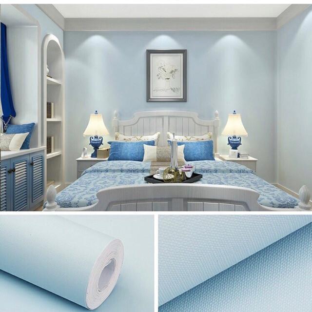 Giấy dán tường săn keo _10m decal dán tường màu trơn có keo sẵn