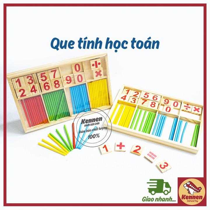 Bộ đồ chơi bằng gỗ que tính học toán cho bé, que tính học đếm cho trẻ