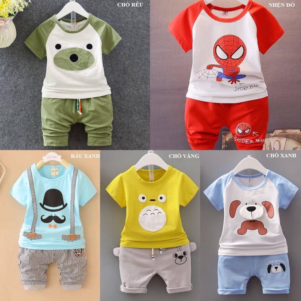 Bộ hè bé trai combo 5 bộ , cotton 4 c cao cấp size 7-20kg
