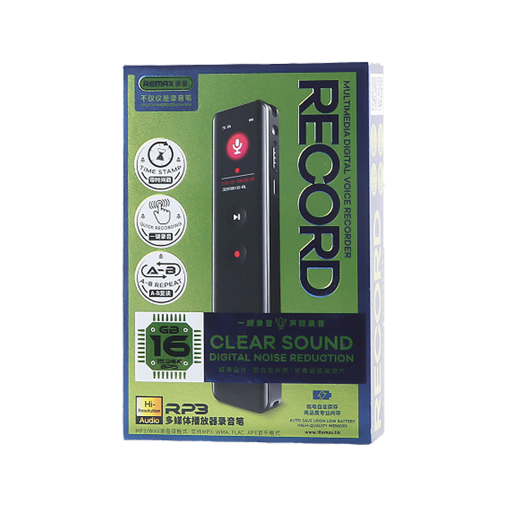 Máy ghi âm thu âm đa năng Remax RP3 Giảm tiếng ồn , Chuyên dụng mini siêu nhỏ gọn - Hàng nhập khẩu