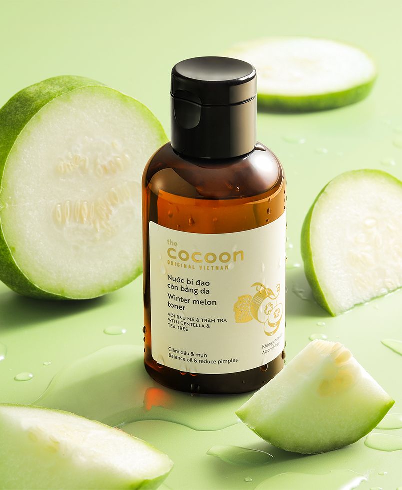 Combo Toner nước cân bằng da bí đao cocoon 140ml + Dung dịch chấm mụn cocoon 5ml