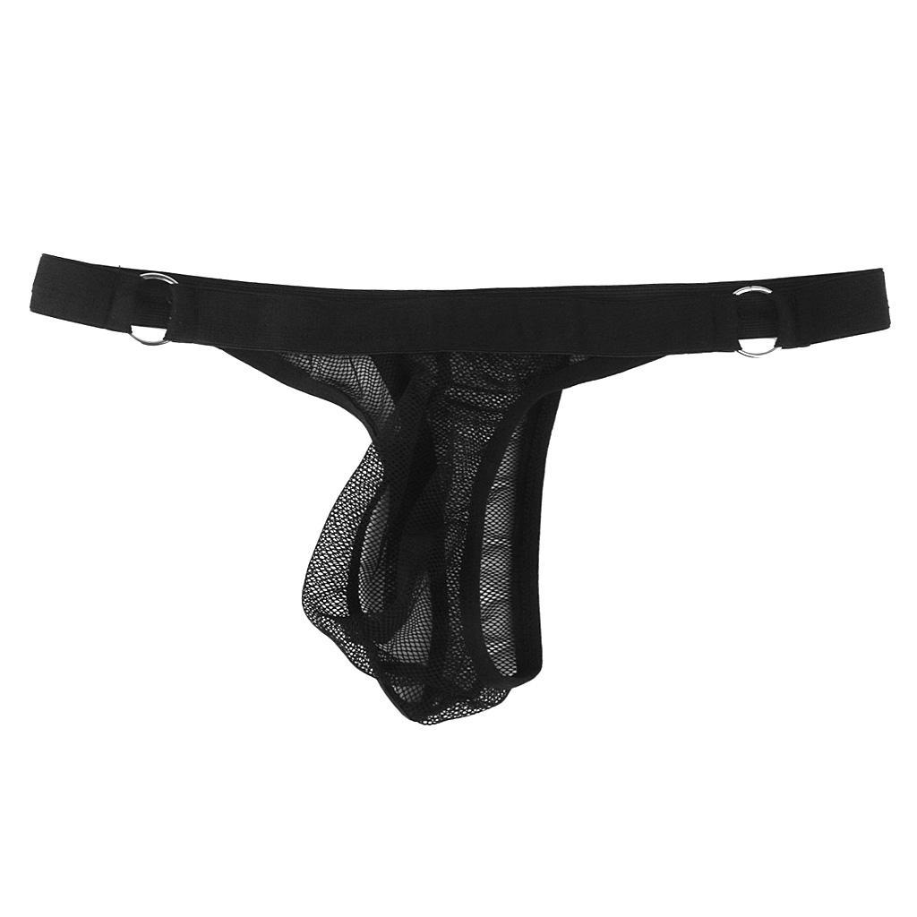 2pcs Men's Underwear T-Back Lingerie Briefs G-string See Through Thongs