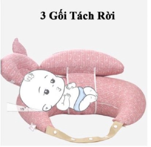 Gối cho con bú và ngủ cao cấp, đa năng Có dây đeo, gối kê đầu, chống trượt, chóng trào ngược