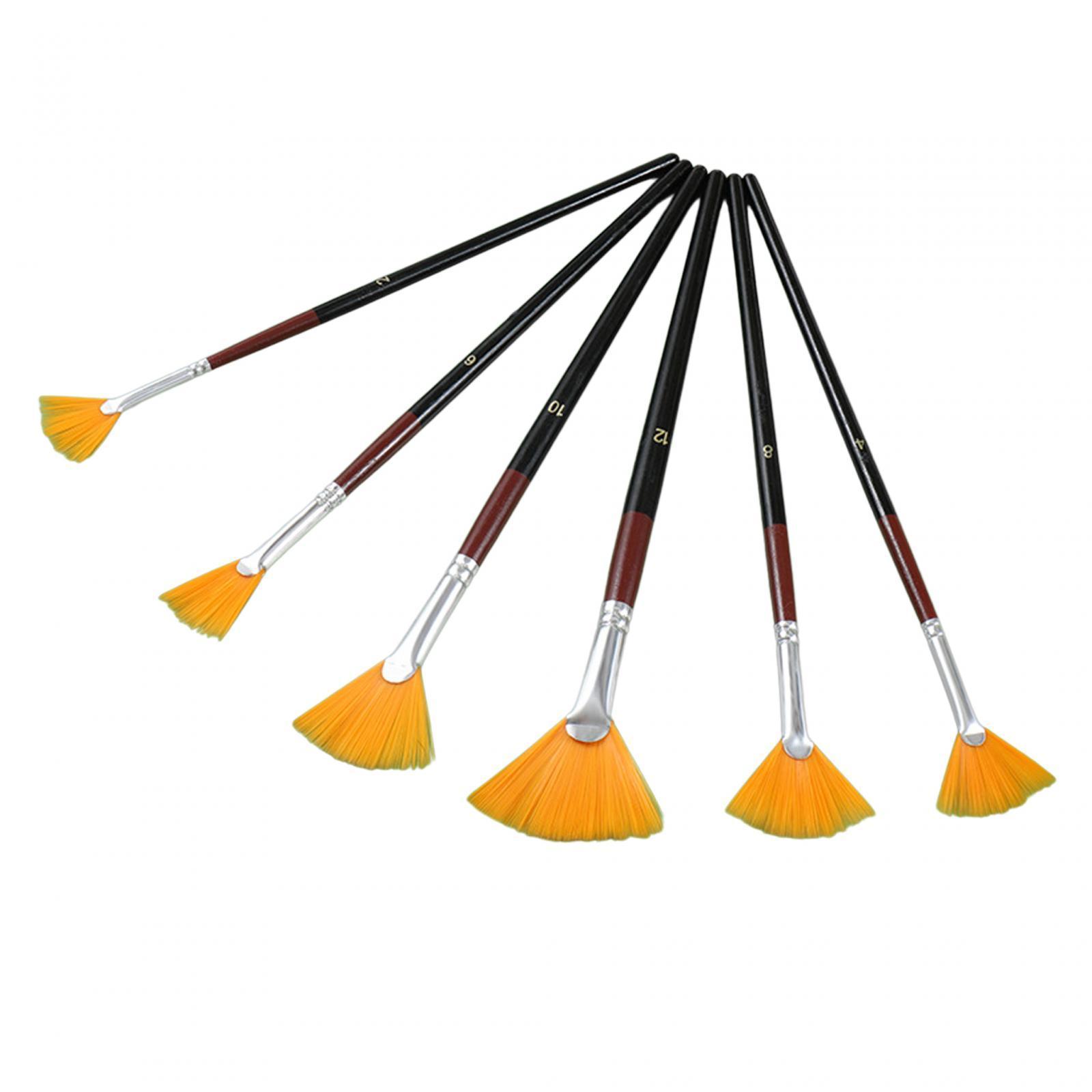 6Pcs Watercolor Paint Brush Pen Set Artists Paint Brush Set for Oil Water