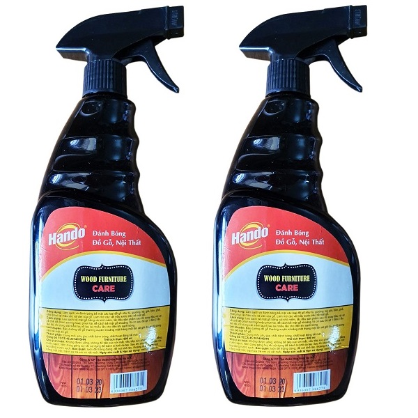 Combo 2 chai Xịt làm sạch và đánh bóng đồ gỗ Hando 600ml - Thương hiệu Việt Nam