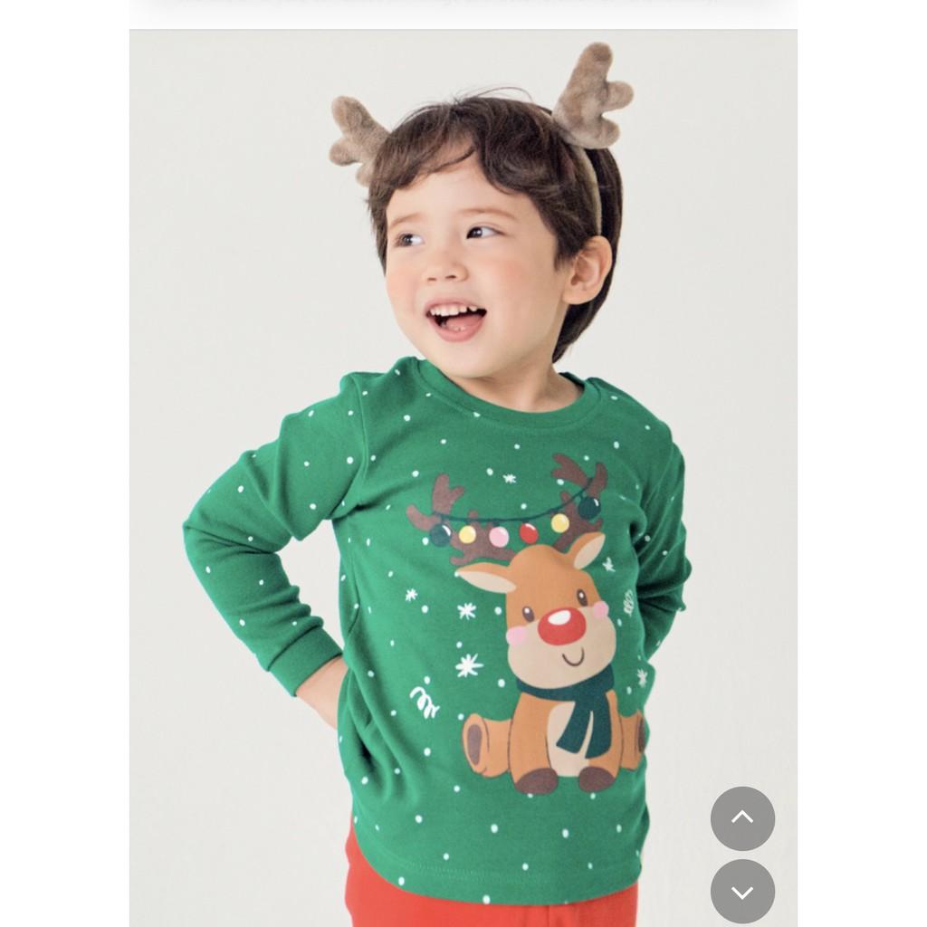 BỘ NOEL TUẦN LỘC XANH LÁ CỦA HÃNG TTASOM NỘI ĐỊA HÀN, CHẤT THUN COTTON ORGANIC